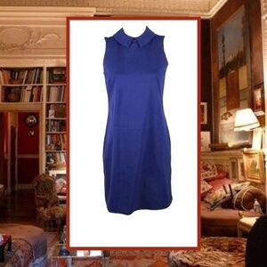 Vintage Sleevess Collared Dress - Blue